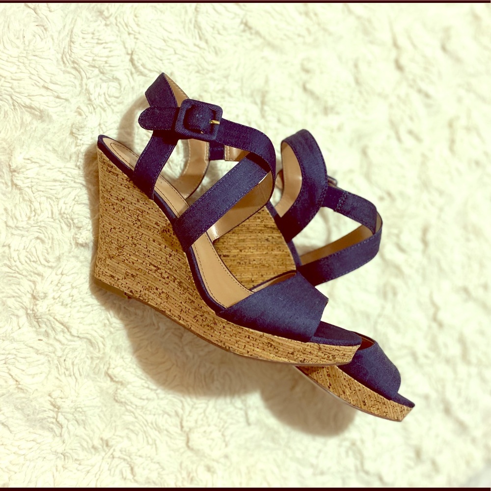 Style & Co. Allexus Denim Wedge Sandals